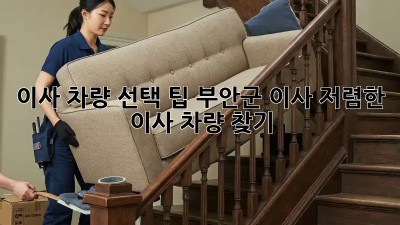 이사 차량 선택 팁: 부안군 이사, 저렴한 이사 차량 찾기! 🚛