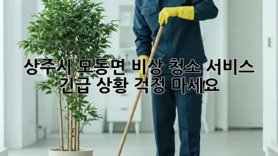상주시 모동면 비상 청소 서비스: 긴급 상황? 걱정 마세요!